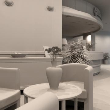 realistic highly detailed reception (lobby) 3d model 3ds max obj 77252