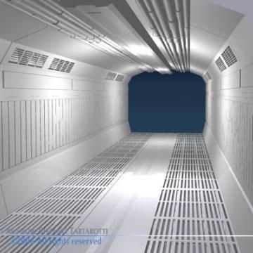 science-fiction corridor 3d model 3ds dxf obj 77452