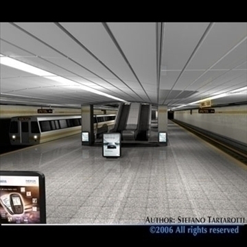 subway station with train 3d model 3ds dxf c4d obj 84661