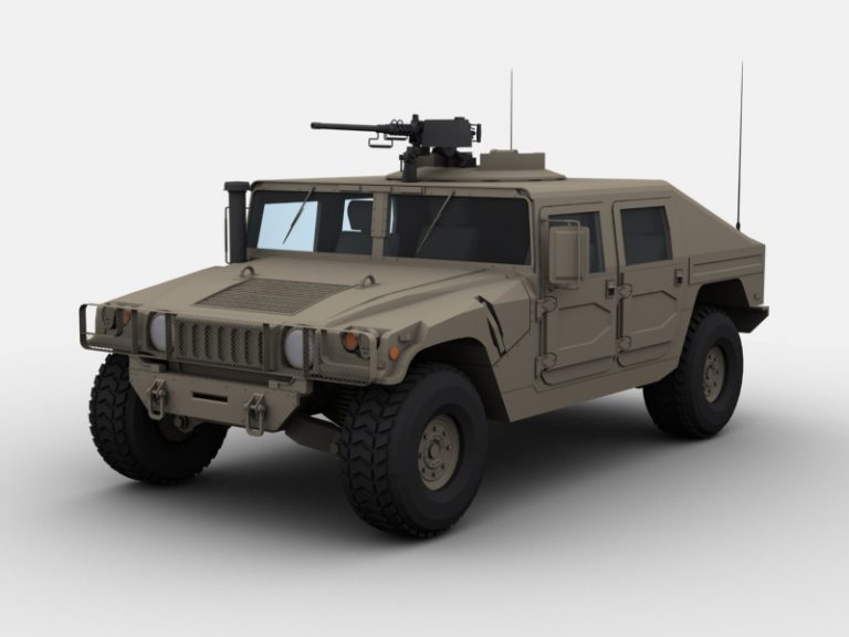 Military Hummer 3D Model - FlatPyramid