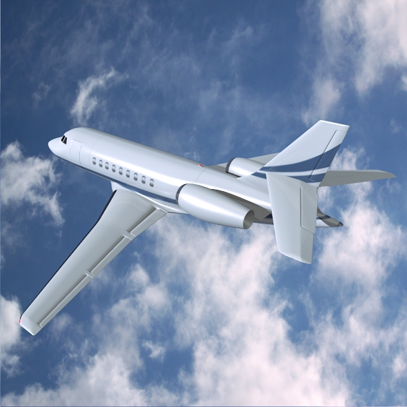 dassault falcon 2000dx private jet 3d model 3ds fbx blend lwo obj 161604