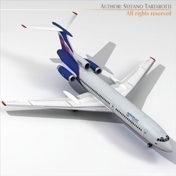 tu 154 aeroflot 3d model 3ds dxf c4d obj 105484
