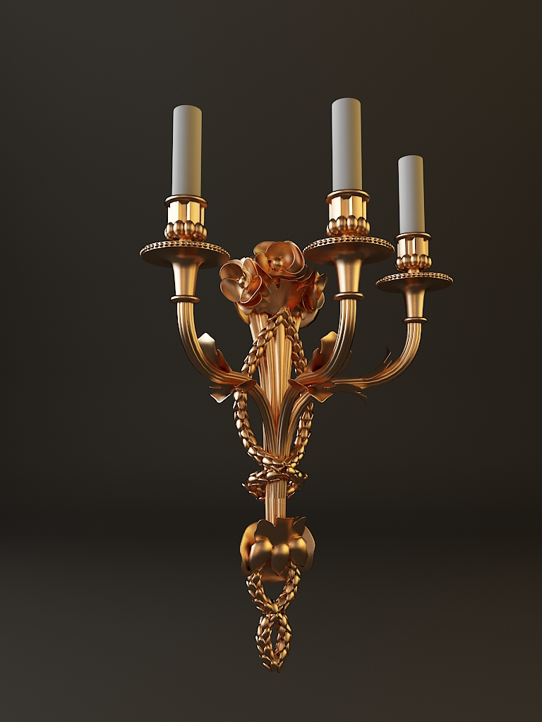 candelabrum sconce light 3d model 3ds max fbx obj 114842