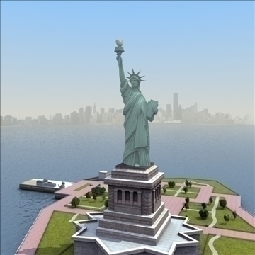 liberty island scene statue of liberty 3d model 3ds max fbx lwo ma mb hrc xsi texture obj 107693