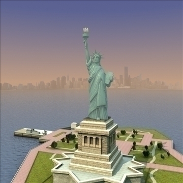 liberty island scene statue of liberty 3d model 3ds max fbx lwo ma mb hrc xsi texture obj 107694