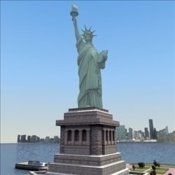 Liberty Island Scene Statue of Liberty 3D Model - FlatPyramid