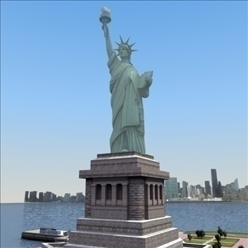 liberty island scene statue of liberty 3d model 3ds max fbx lwo ma mb hrc xsi texture obj 107695