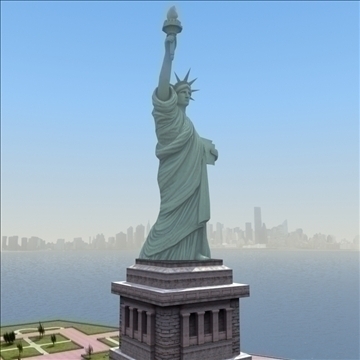 liberty island scene statue of liberty 3d model 3ds max fbx lwo ma mb hrc xsi texture obj 107697