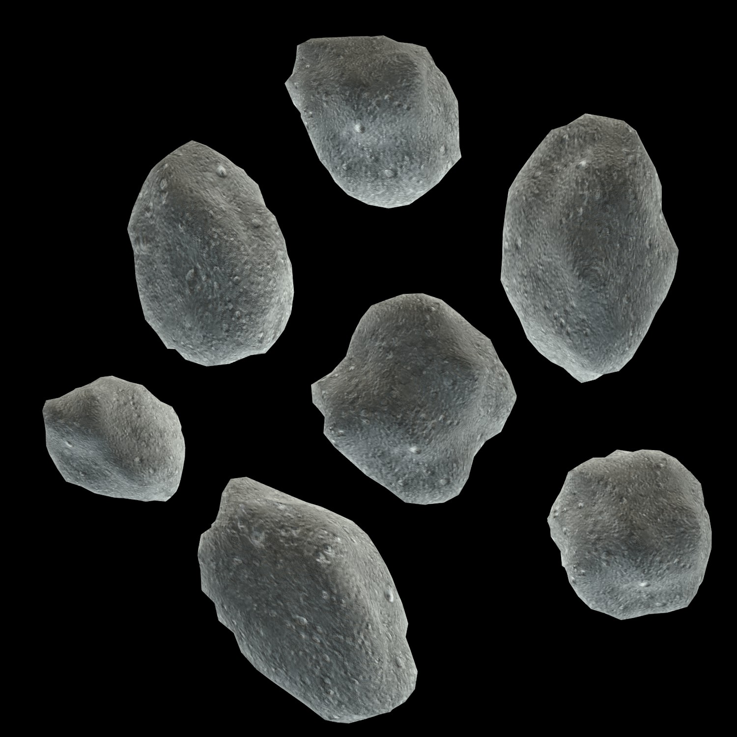 asteroids lowpoly 3d model fbx blend obj 152252