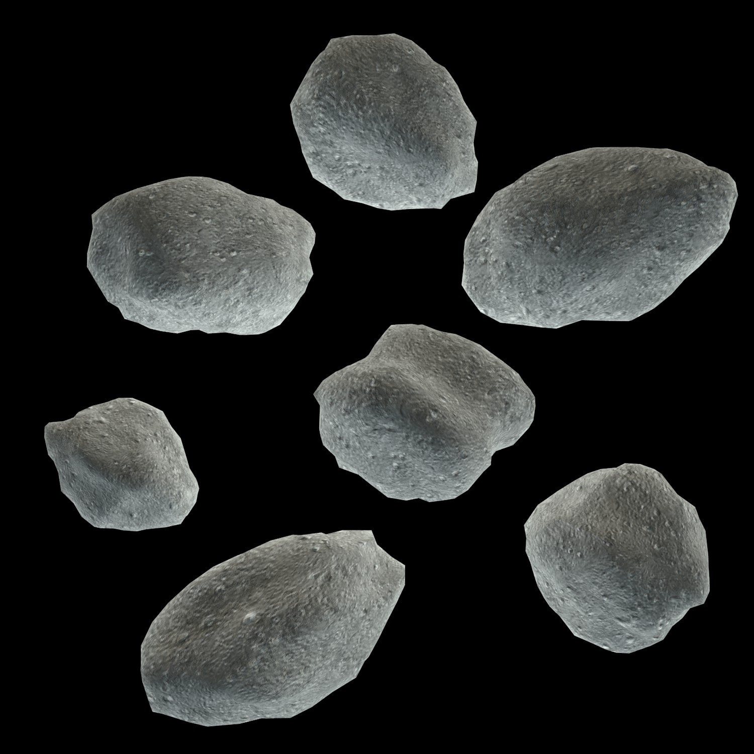 asteroids lowpoly 3d model fbx blend obj 152253