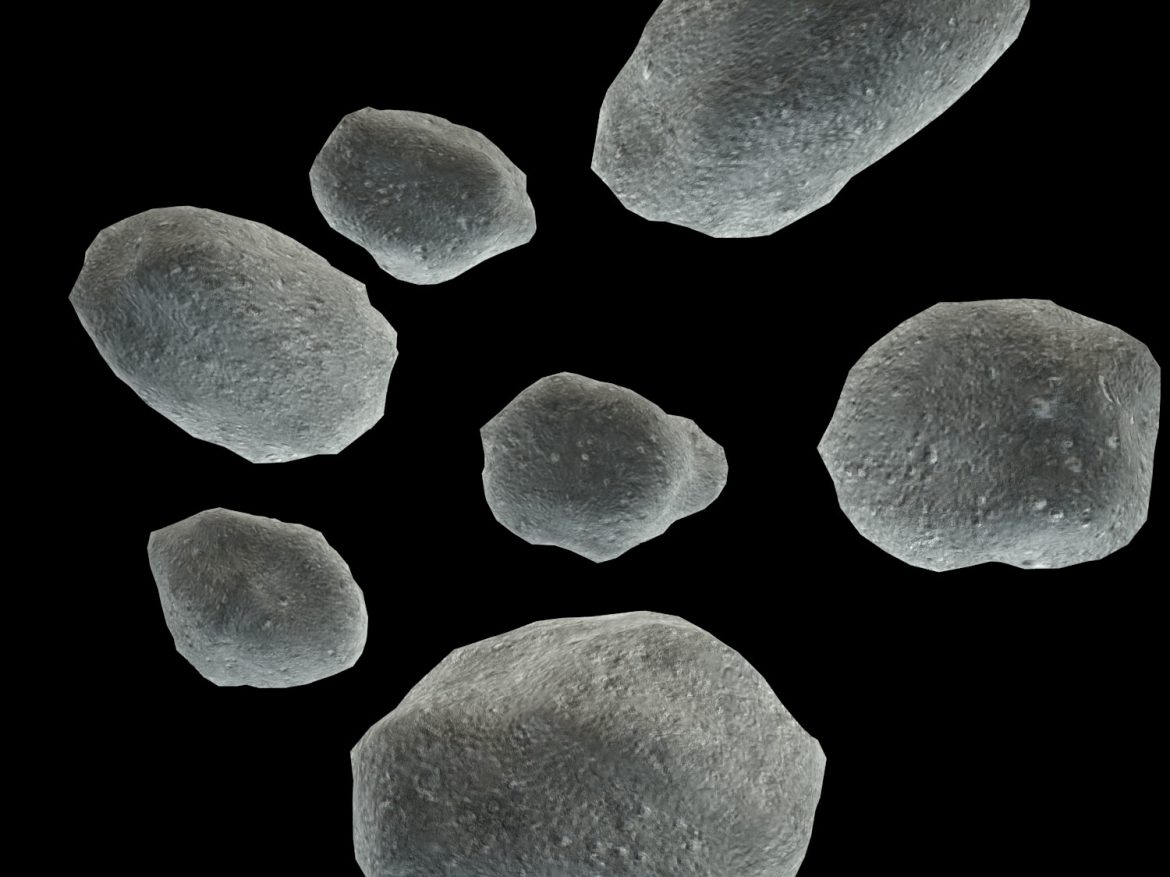 asteroids lowpoly 3d model fbx blend obj 152254