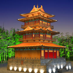china temple lighting 2 3d model 3ds max 127929