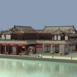 the fulongguan temple 3d model 3ds max 127912