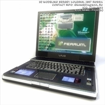 sony laptop notebook 3d model max 80963