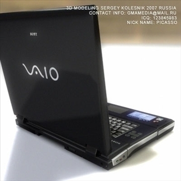 sony laptop notebook 3d model max 80965