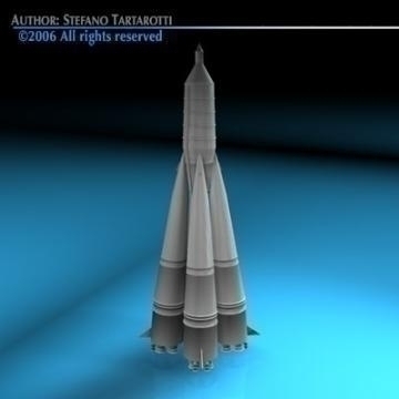 sputnik rocket r-7 semyorka 3d model 3ds dxf c4d obj 77998