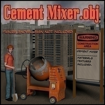 cement mixer.obj 3d model obj 106065