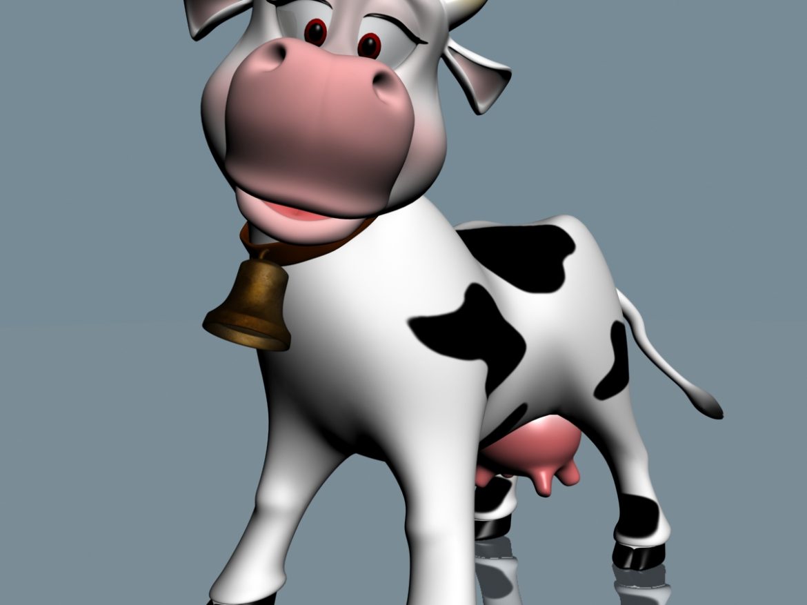 cartoon cow rigged 3d model 3ds max fbx  obj 166109