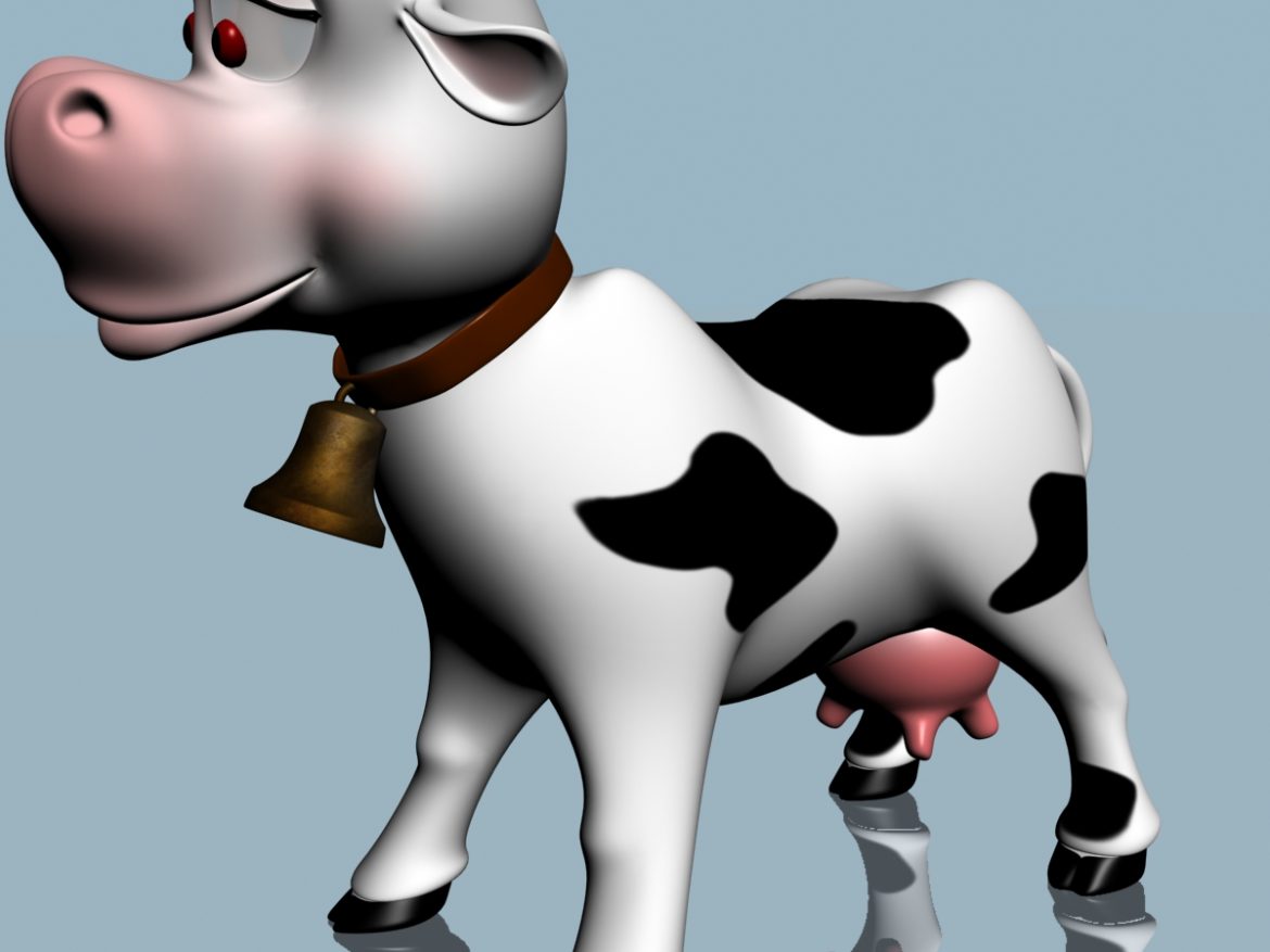 cartoon cow rigged 3d model 3ds max fbx  obj 166110