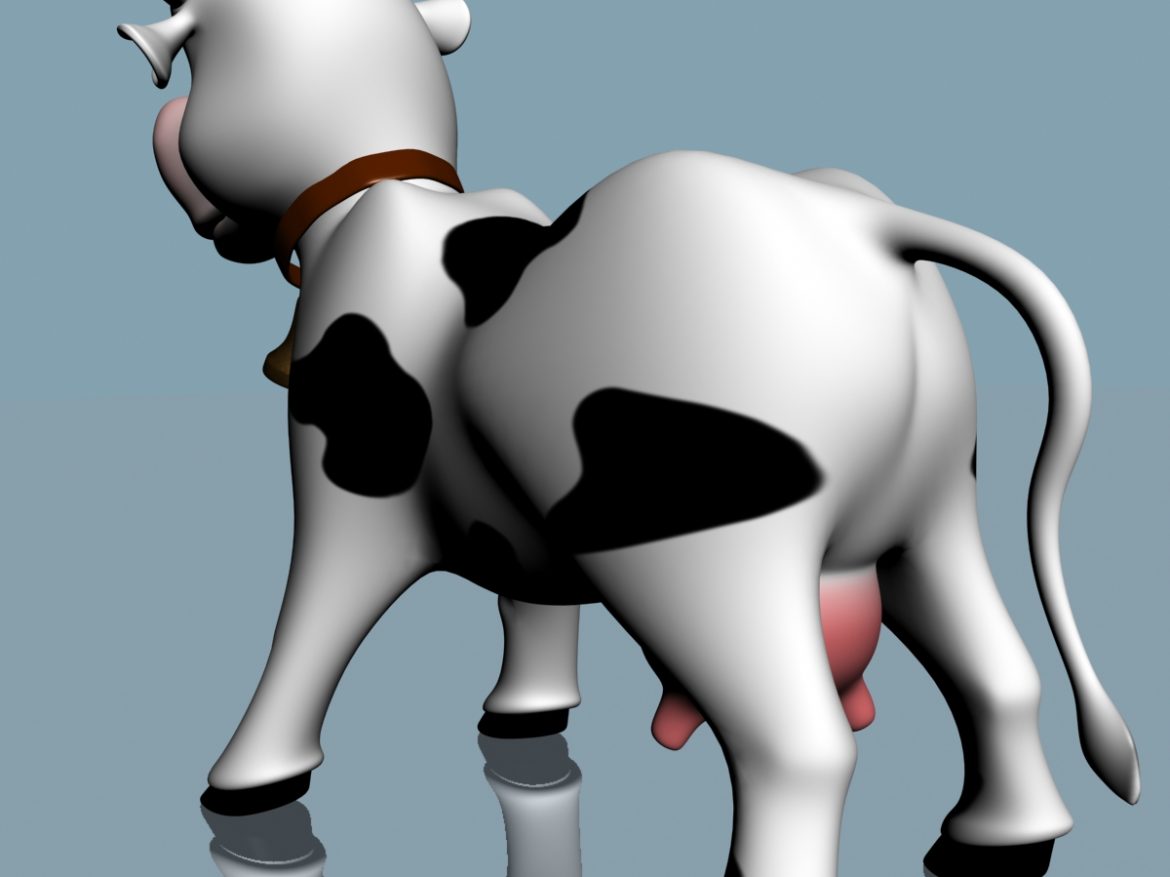 cartoon cow rigged 3d model 3ds max fbx  obj 166111