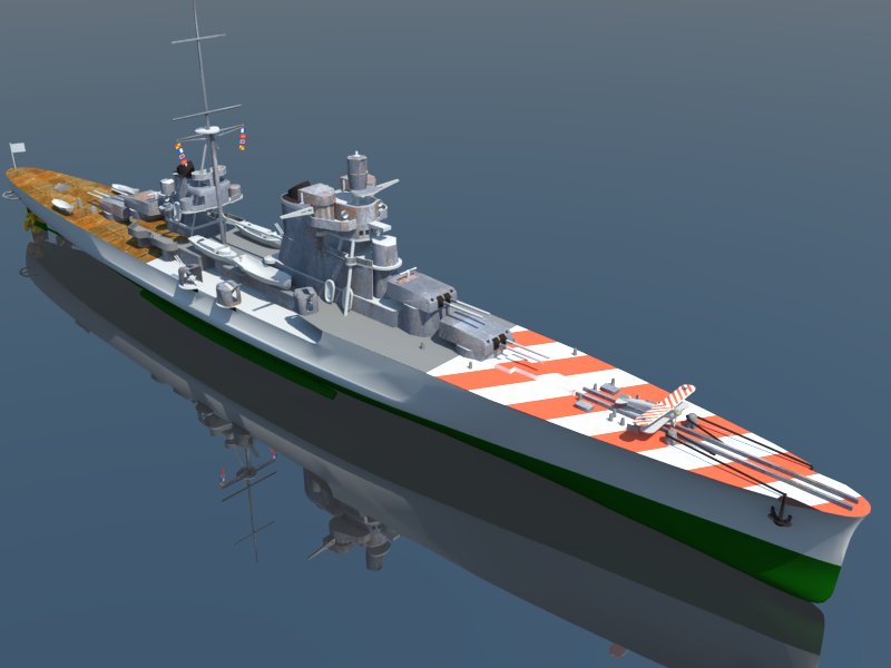 italian cruiser pola 3d model 3ds dxf dwg skp obj 163591