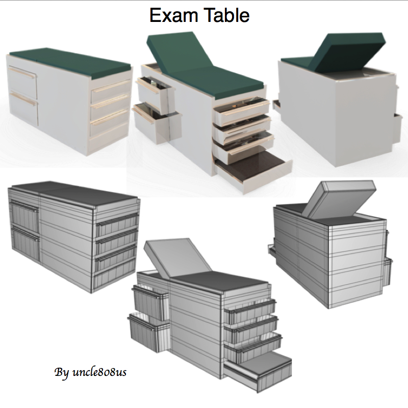 exam table 3d model obj 155381