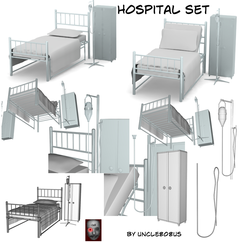 hospital set 3d model obj 162876