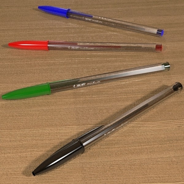 bic biro pen 3d model 115048