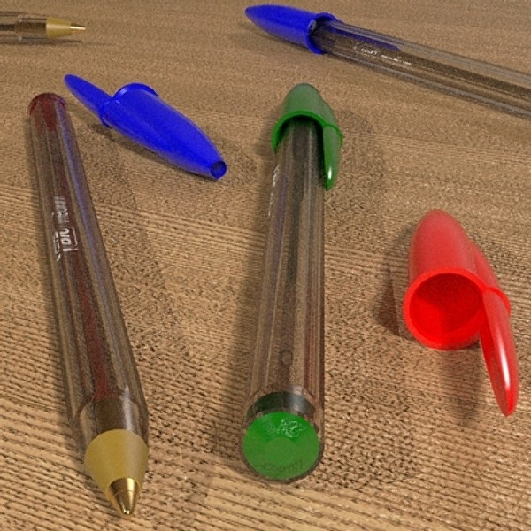 bic biro pen 3d model 115049