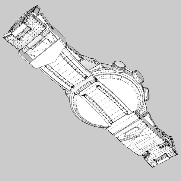 chronograph watch 3d model 3ds fbx skp obj 115591