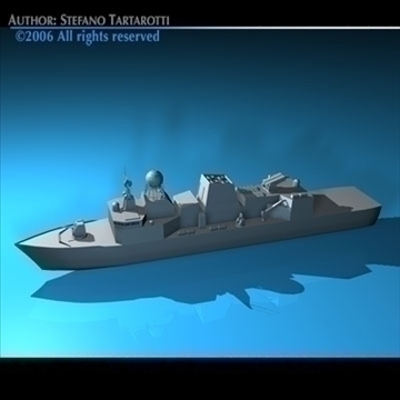 frigate ship 3d model 3ds dxf c4d obj 82035