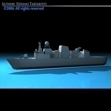 frigate ship 3d model 3ds dxf c4d obj 82036