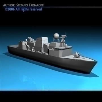 frigate ship 3d model 3ds dxf c4d obj 82038