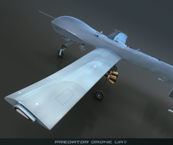 predator drone uav 3d model 3ds max fbx obj 116869