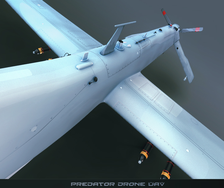 predator drone uav 3d model 3ds max fbx obj 116870