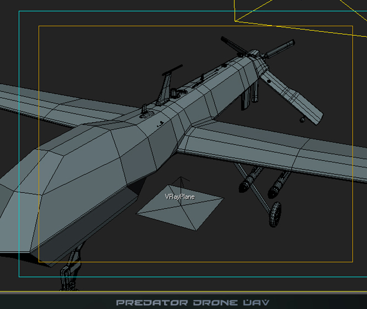 predator drone uav 3d model 3ds max fbx obj 116878