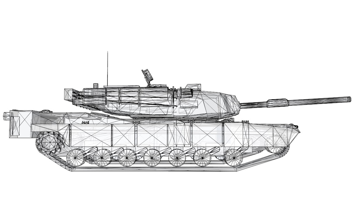 m1 abrams military tank 3d model 3ds dxf dwg skp obj 163459