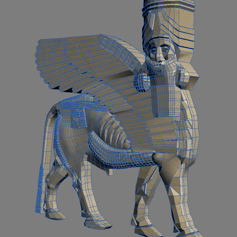assyrian bas relief sculpture centaur 3d model 3ds max fbx texture obj 120850