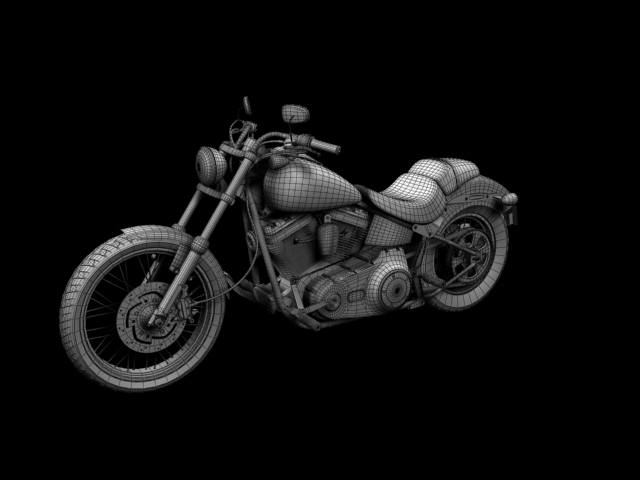 harley-davidson fxs softail blackline 2012 3d model 3ds max fbx c4d obj 154967