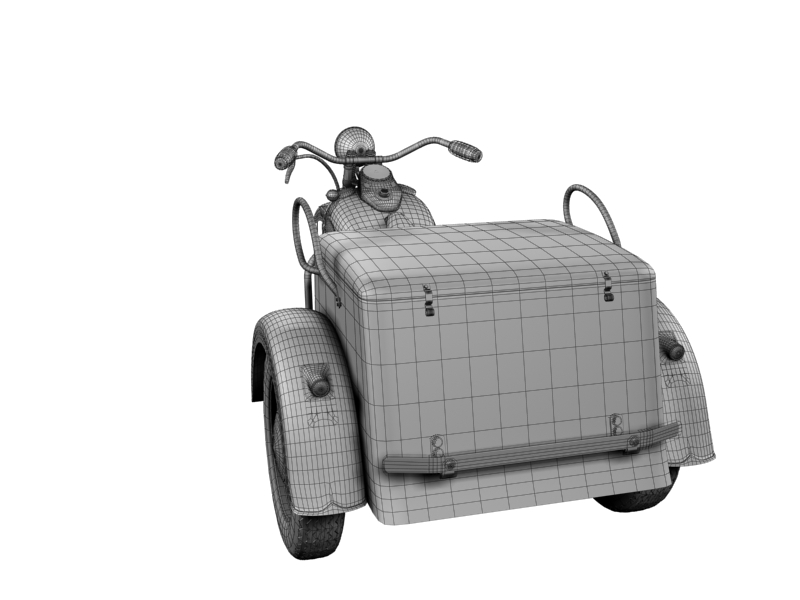 harley-davidson servi-car 1942 3d model 3ds max dxf fbx c4d obj 158520