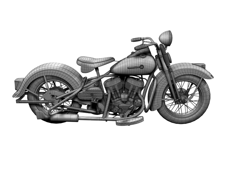 harley davidson wl 1942 3d model 3ds max dxf c4d obj 105359