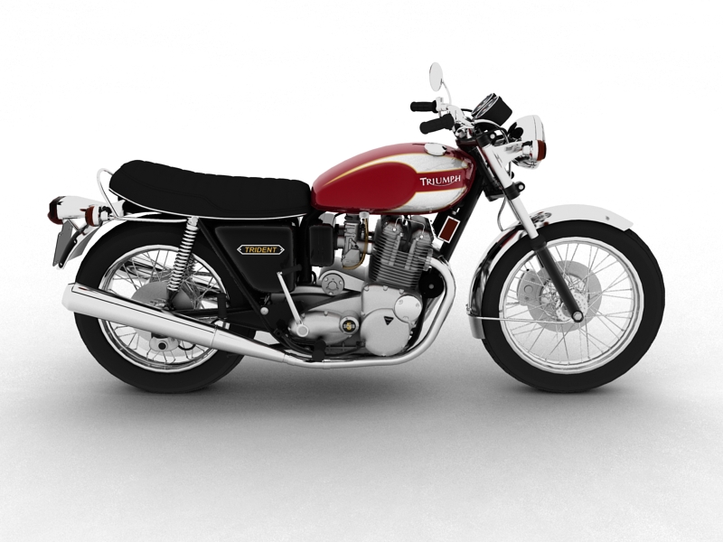 triumph t160 trident 1975 3d model 3ds max dxf fbx c4d obj 158130