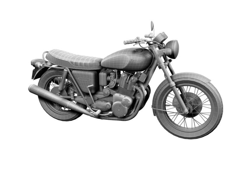 triumph t160 trident 1975 3d model 3ds max dxf fbx c4d obj 158138