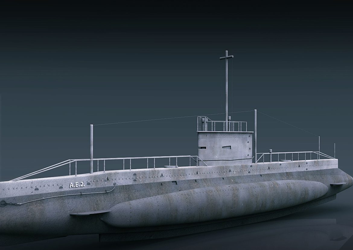 ae2 australia submarine 3d model ma mb 129588