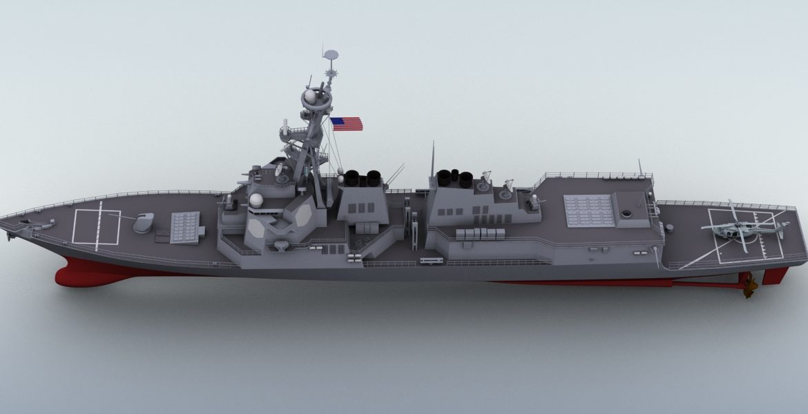 arleigh burke destroyer 3d model 3ds max fbx obj 123396