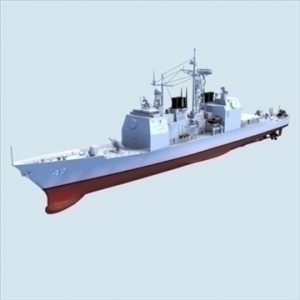 CG47 US Navy Ticonderoga Class Aegis Cruiser 3D Model - FlatPyramid