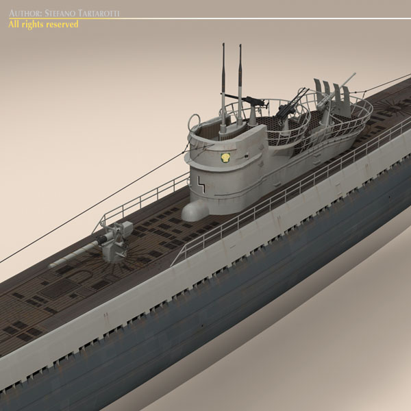 type ix u-boat submarine 3d model 3ds max dxf fbx c4d obj 117940