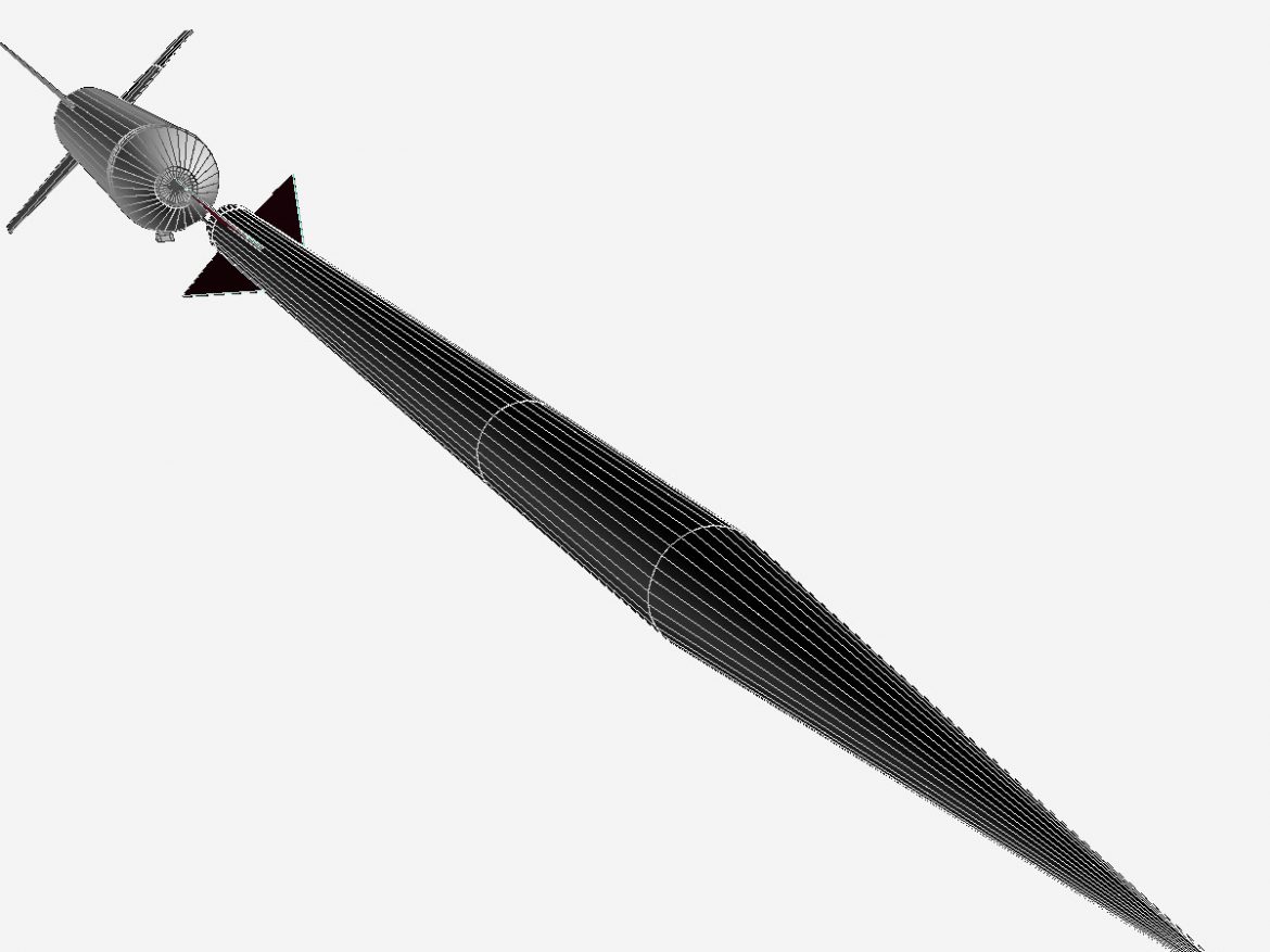 us navy nike asp rocket 3d model 3ds dxf cob x obj 153121