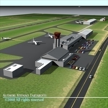 airport scenario 3d model 3ds dxf fbx c4d dae obj 88602