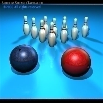 bowling set 3d model 3ds dxf c4d obj 82284